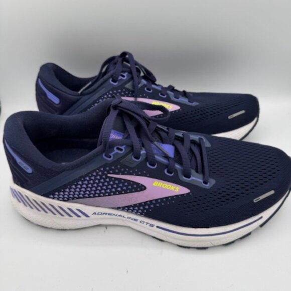 Brooks Women's Adrenaline GTS 22 Navy and Pink Sneakers Size 10.5 - Picture 2 of 7